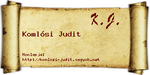 Komlósi Judit névjegykártya